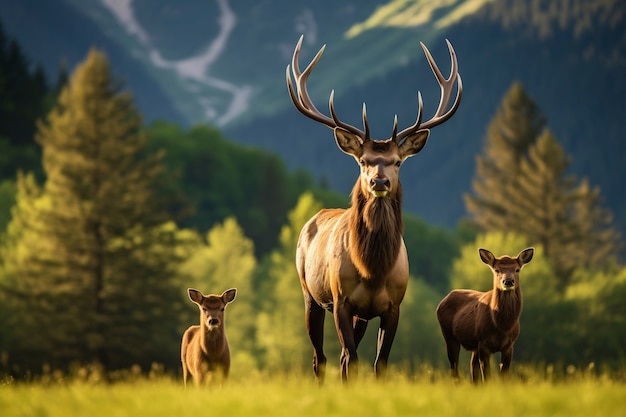 Free photo view of wild elk in nature