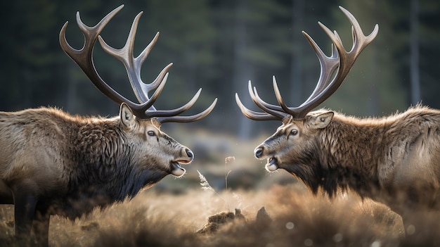 Free photo view of wild elk in nature