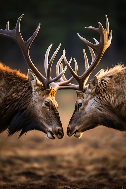 Free photo view of wild elk in nature