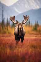 Free photo view of wild elk in nature