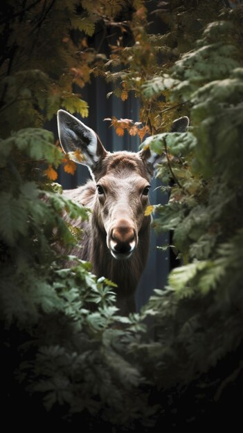 View of wild elk in nature