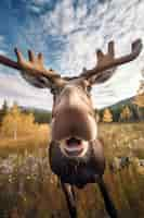 Free photo view of wild elk in nature