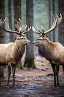 Free photo view of wild elk in nature