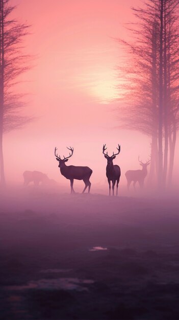 View of wild elk in nature