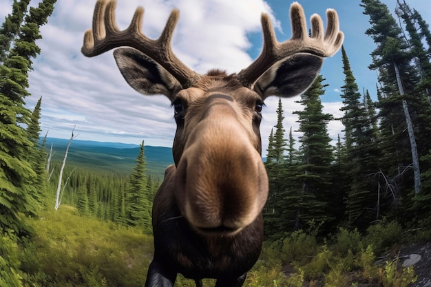 Foto gratuita vista dell'alce selvatico in natura