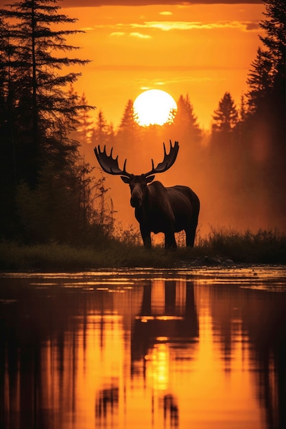 Foto gratuita vista dell'alce selvatico in natura