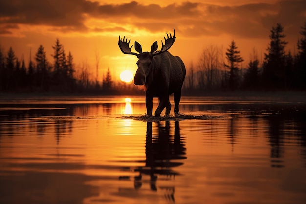 Foto gratuita vista dell'alce selvatico in natura