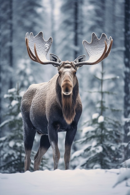 Free photo view of wild elk out in nature