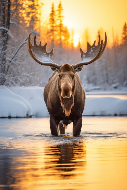 Free photo view of wild elk out in nature