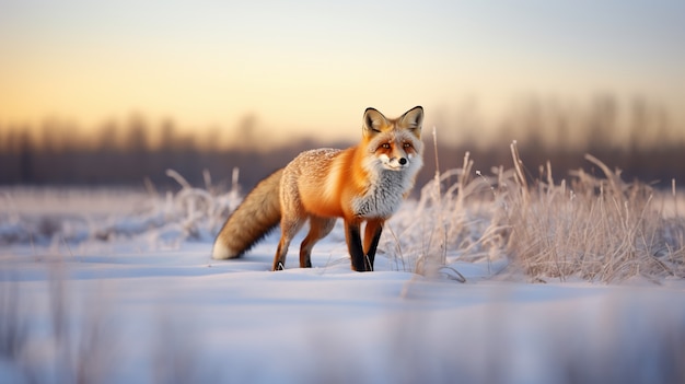 Free photo view of wild fox