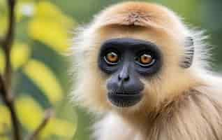 Free photo view of wild gibbon ape