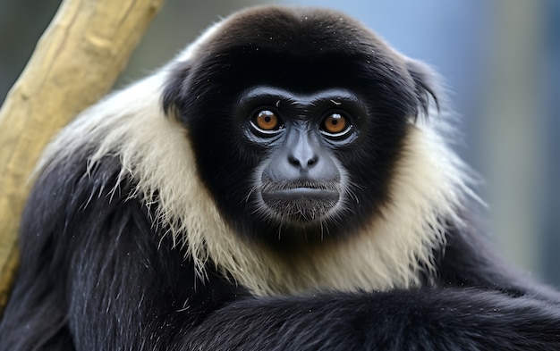 Free photo view of wild gibbon ape