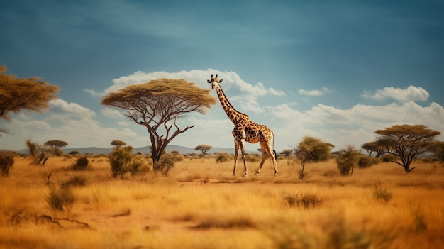 Free photo view of wild giraffe