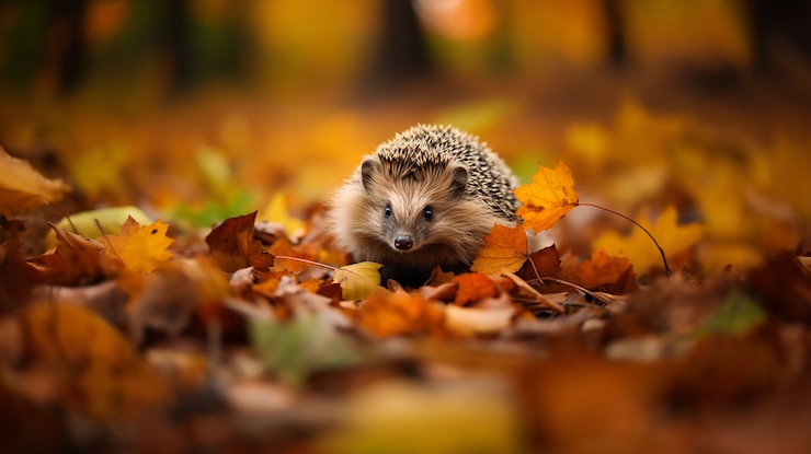 Free Photo view of wild hedgehog
