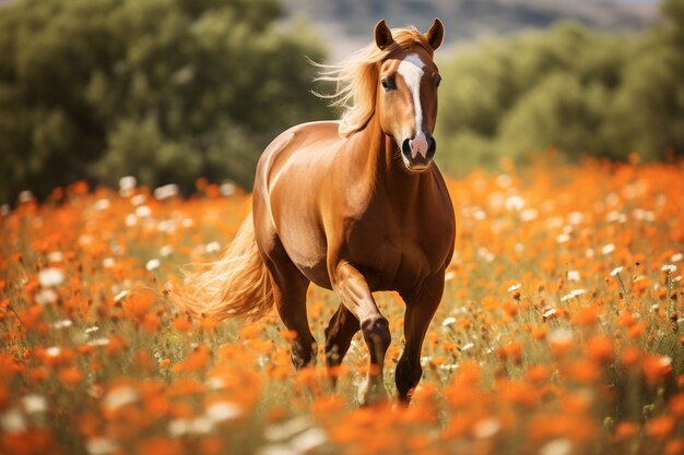 野生の馬の景色