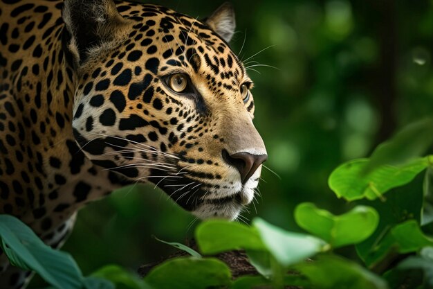 View of wild leopard in nature