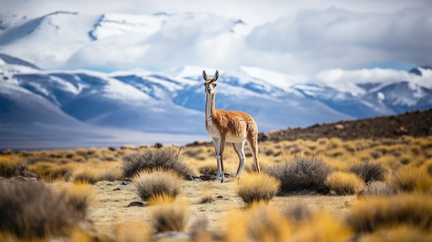 Free photo view of wild llama