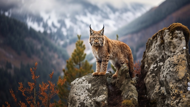 Foto gratuita vista della lince selvatica