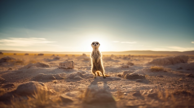 View of wild meerkats