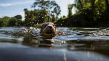 Free photo view of wild otter