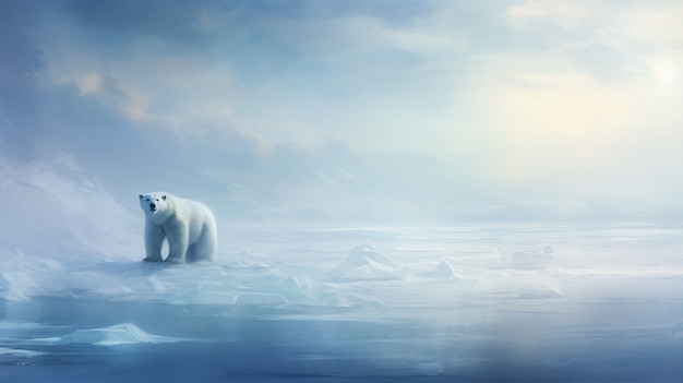 View of wild polar bear