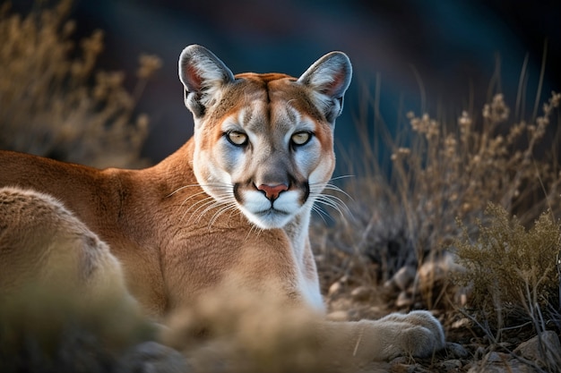 Vista del puma selvaggio in natura