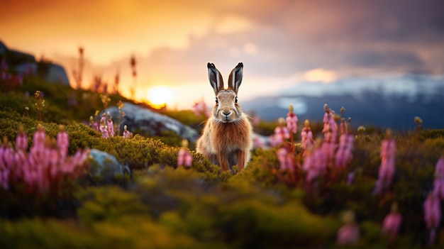 Free photo view of wild rabbit