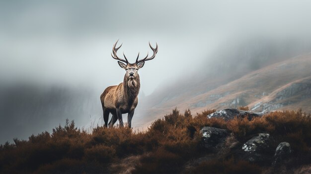 View of wild stag