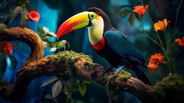 Free photo view of wild toucan