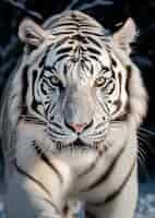 Free photo view of wild white tigers in nature