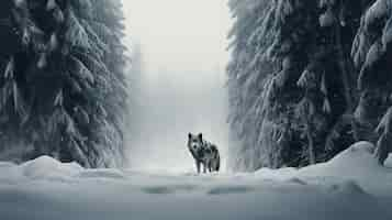 Free photo view of wild wolf