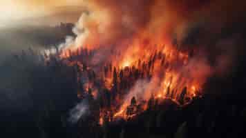 Foto gratuita vista della natura in fiamme