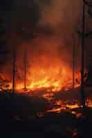 Free photo view of wildfire burning nature