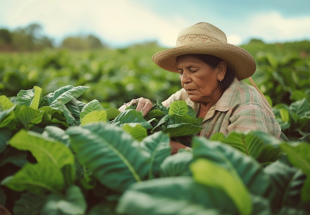 View of woman working on the agricultural sector to celebrate labour day for women