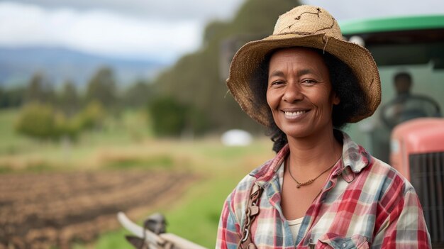 View of woman working on the agricultural sector to celebrate labour day for women