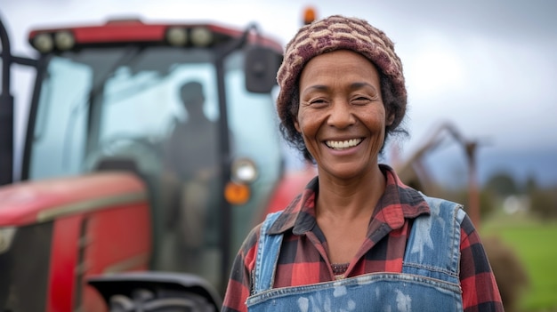 Foto gratuita la visione di una donna che lavora nel settore agricolo per celebrare la giornata del lavoro per le donne.