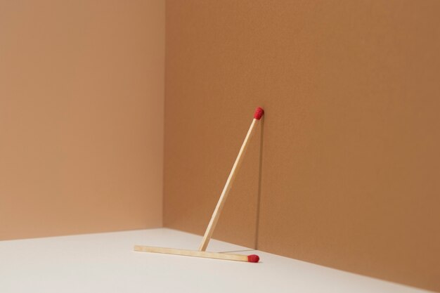 View of wooden matchsticks