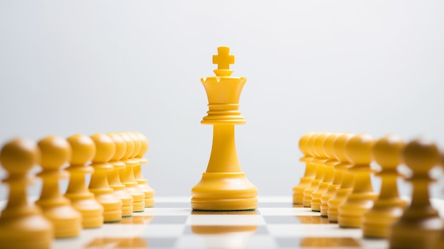 Free photo view of yellow chess pieces