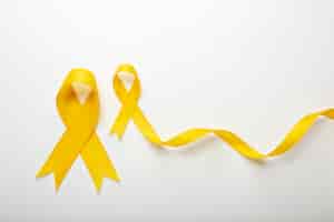 Free photo view of yellow ribbons