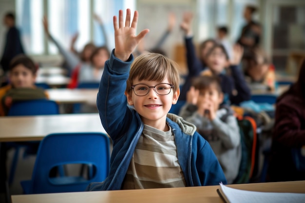 Free photo view of young students attending school