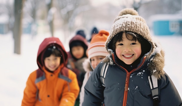 Free photo view of young students attending school