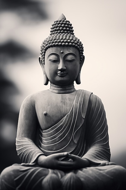 View of zen buddha statue for spirituality