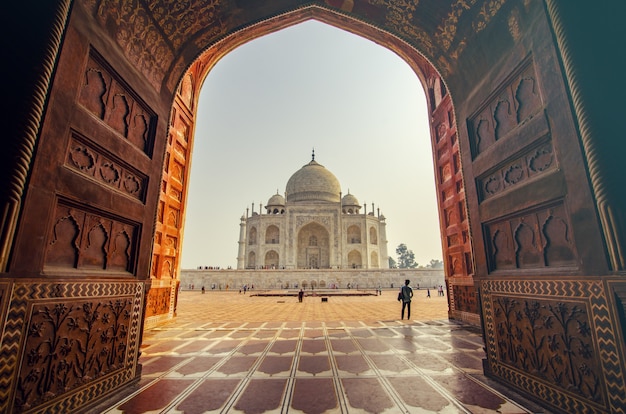 views of the entrance to an Indian temple