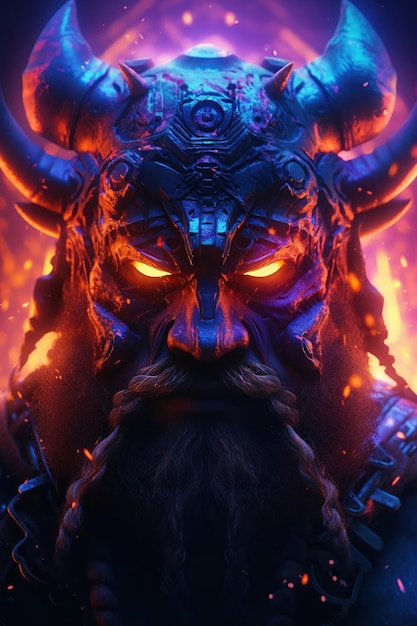 Free photo viking warriors with burning eyes generative ai