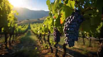 Free photo a vineyard background grape cultivation agricultural landscape