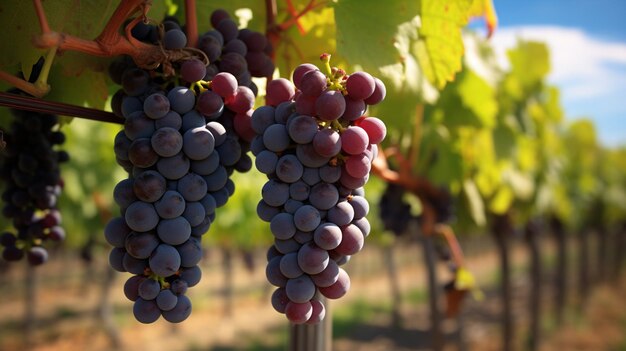 A vineyard background Grape cultivation Agricultural landscape