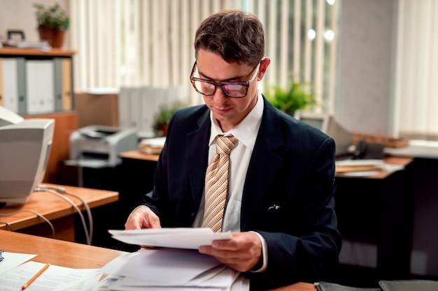 Vintage 90's style office with person working at a desk