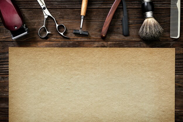 Vintage barber paper jobs and career concept