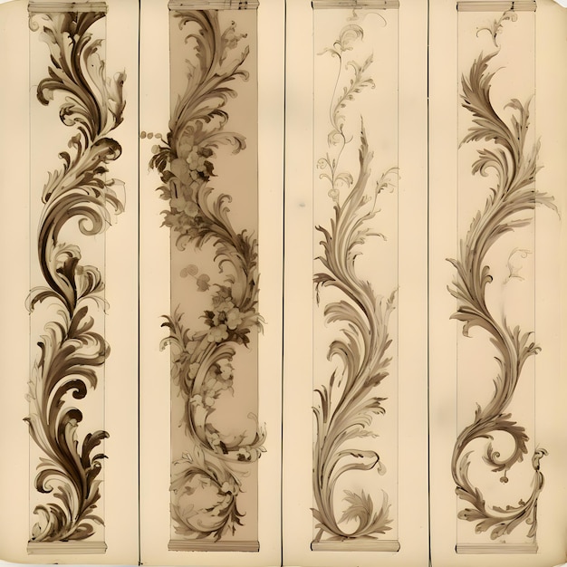 Foto gratuita ornamento barocco d'epoca elemento di design modello per il design