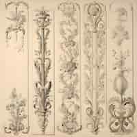 Free photo vintage baroque ornament with floral elements and ornaments